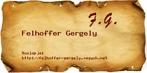 Felhoffer Gergely névjegykártya